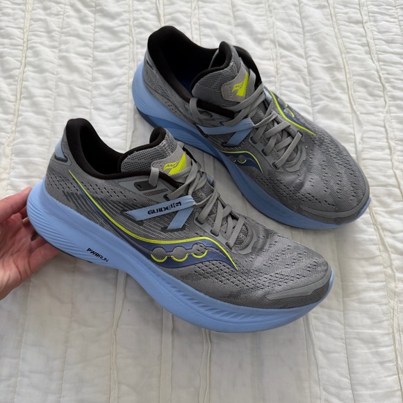 Saucony Guide 16 Womens 10 Shoes Gray Blue Running Walking Gym Sneaker - Picture 1 of 12